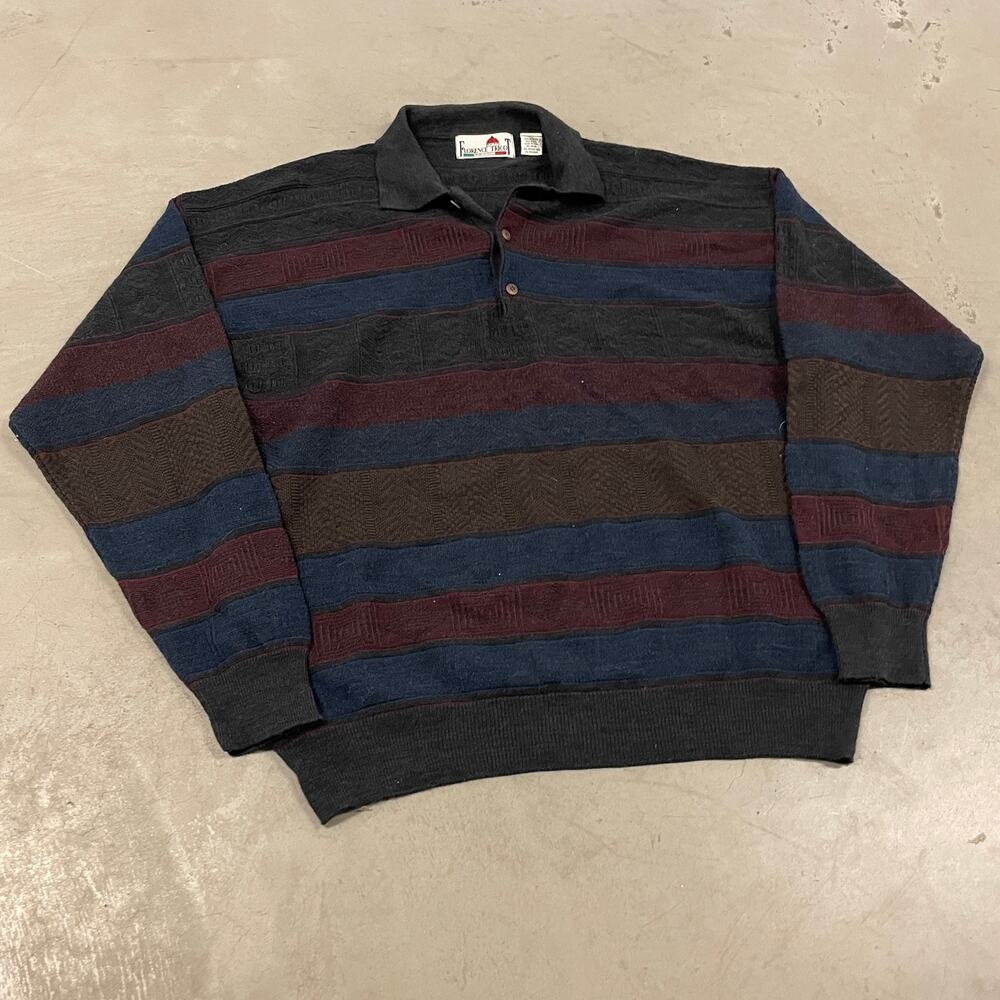 90s Florence tricot striped collared sweater